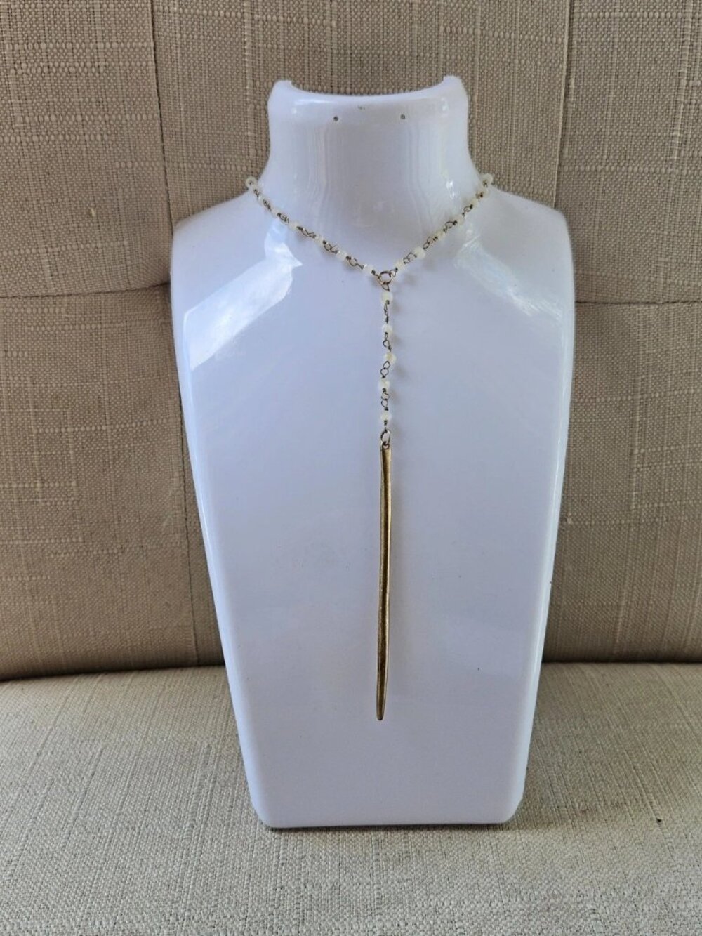 CANVAS Necklaces Beaded & Spears Pendant Gold Tone Fashion Jewelry NWT